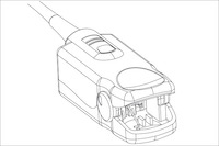 Drawing of Orantech SpO2 finger clip sensor