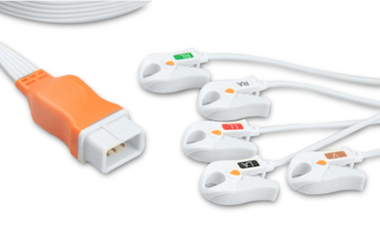 Image of Philips Replacement ECG Single-Patient Lead Wires - Compatible with Covidien, Non-OEM