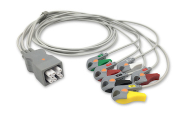 Image of Philips Replacement Tele-El TAF6-90G-A Cable - 6 Leads, Grabber, AHA, Non-OEM